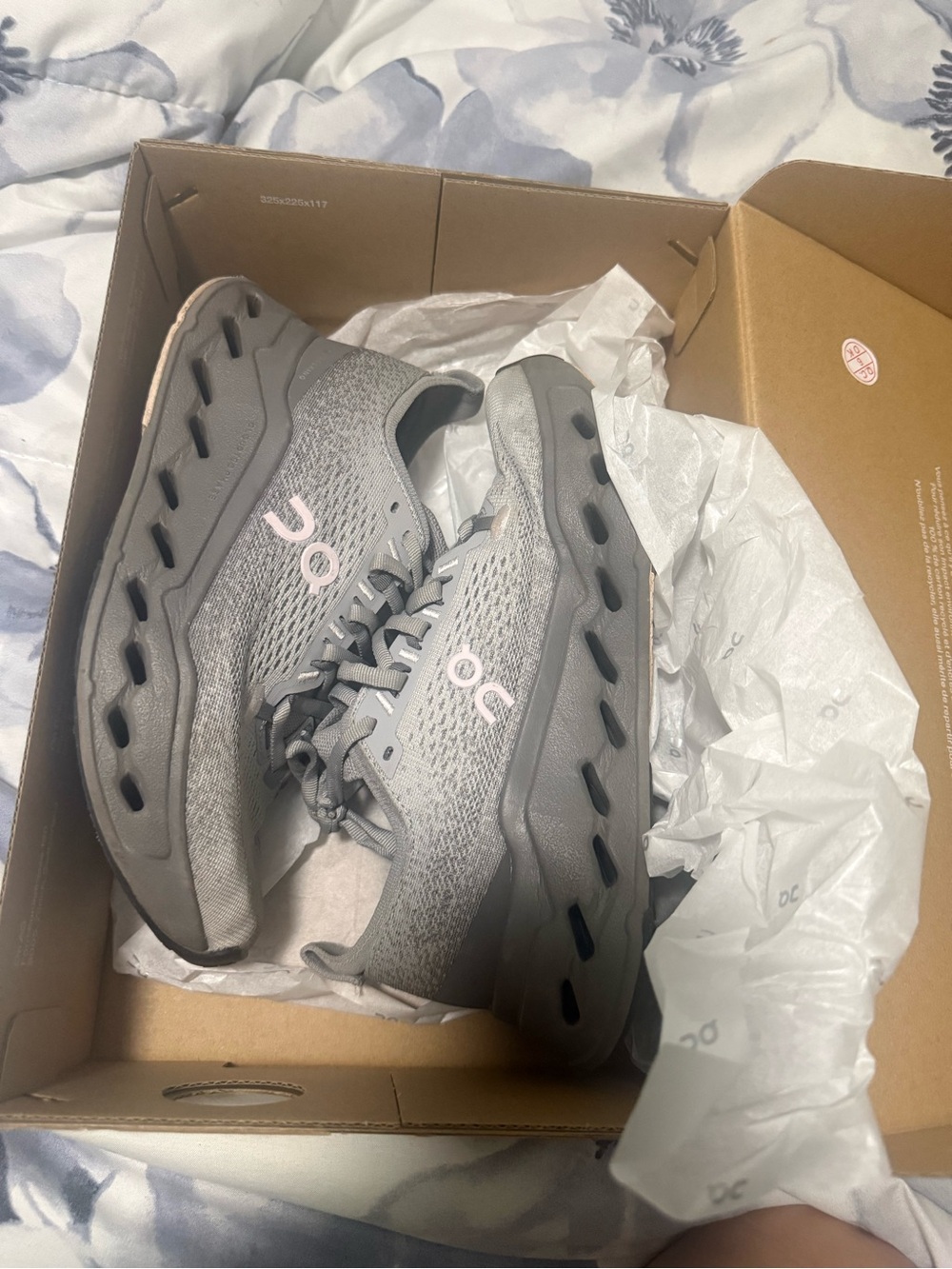On Running Kids Gray Cloudnova Sneakers